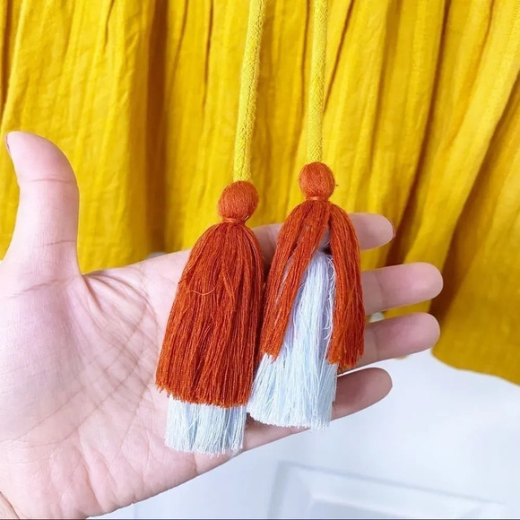 ALTAR'D STATE Mustard Yellow‎ Embroidered Tassel Boho Sleeveless Top - Picture 4 of 9